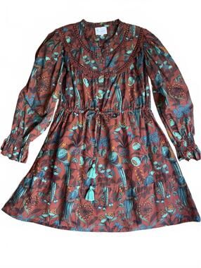 Islapayal York Dress in Rust Size XS Long Sleeve Cotton